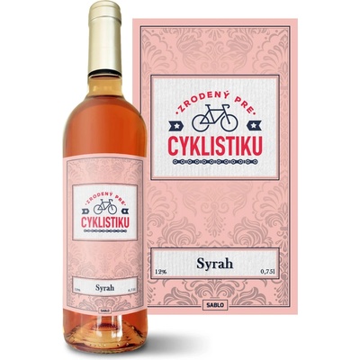 Sablio Zrodený pre cyklistiku Syrah ružové suché víno 12 % 0,75 l (čistá fľaša)