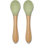 NATURAL Силиконови лъжички с бамбук Lorelli - Natural, 2 броя, Fresh Green (10230680004)