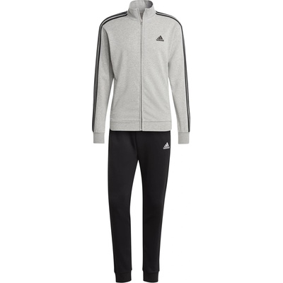 adidas Мъжки анцуг Adidas Basic 3-Stripes French Terry Tracksuit Mens - Medium Grey