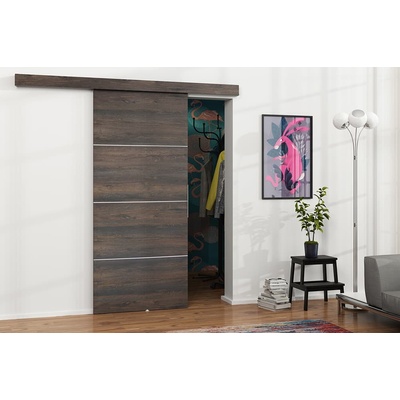 VILEN DOOR Posuvné dveře na stěnu MALIBU PLUS Tmavý jasan 86 x 205 cm