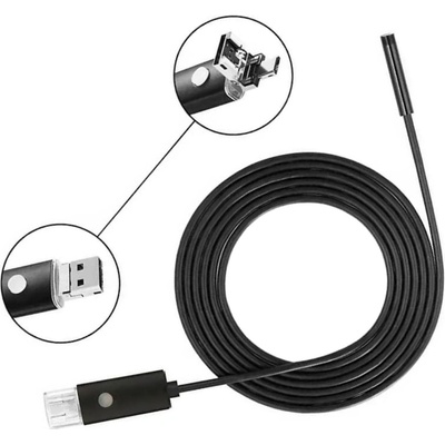 W-star Endoskopická kamera UCAM8x2 sonda 8mm 2m měkký kabel HD USB konektor 2v1 – Zboží Mobilmania