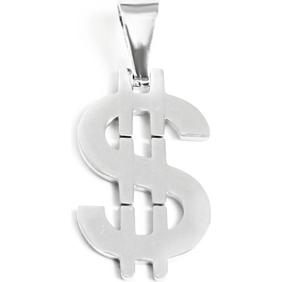 Přívěsek symbol dolaru 2,6 cm z chirurgické oceli S11001025