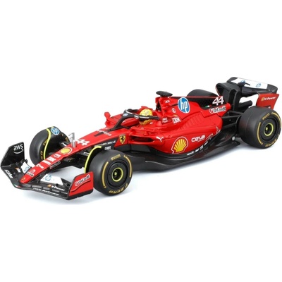 Bburago Ferrari F1 SF-23 team Scuderia 44 TEST FIORANO 2025 LEWIS HAMILTON WITH PILOT AND SHOWCASE 1:43