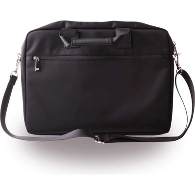 Cerruti 1881 1881 Messenger Bag - луксозна дизайнерска чанта от естествена кожа с дръжки и презрамка за преносими компютри до 15 инча (черна)