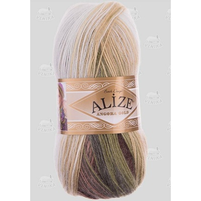 Alize Angora Gold Batik 1893 hnědá zelená