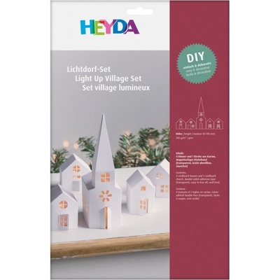HEYDA 3D papírové výřezy - domečky bílé 5 ks