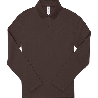 B&C My Polo 180 LSL /women Dámske piqué polo s dlhým rukávom hnedá roasted coffee
