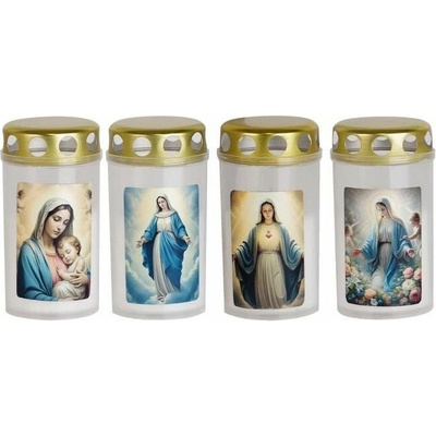 Zniczplast Kahanec Grave, Mária mix, plast, 25 h, 100 g, 11,5 cm, na hrob