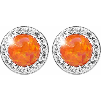JSB Bijoux Opálky s křišťálovými kameny Swarovski Orange 92400040oran (Ag925/1000, 1,4 g)