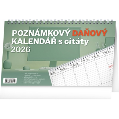 NOTIQUE Stolový Poznámkový daňový s citátmi 25 x 14,5 cm 2025