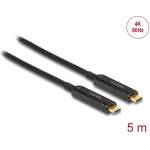 Delock Оптичен видео кабел DeLock, USB-C, 4K 60 Hz, 5m (84090) - tehnik