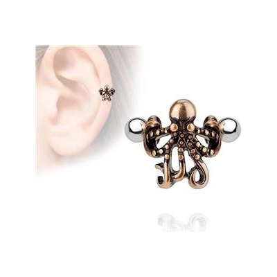 Šperky4U cartilage piercing do ucha chobotnice CP1024