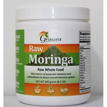 Grenera Raw Moringa čistý organický prášek z listů Moringy 240 g