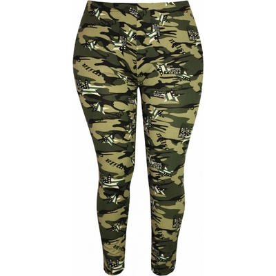 Amerika maskované legíny pružné 9073 4 khaki