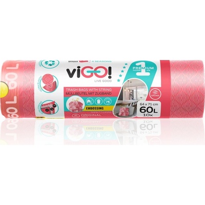 Vigo pytle zatahovací LDPE 60 l 30µm 10ks s vůní jahod