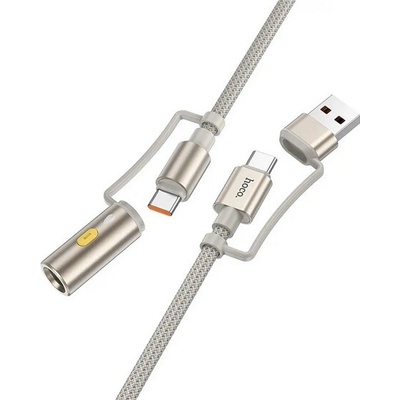 Hoco U138 All-In-One USB A / USB C na USB C / zapaľovač Hoco 3A 60W 1,2m šedý