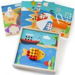Bigjigs Toys Детска дървена мозайка Bigjigs - Морски картини (34004)