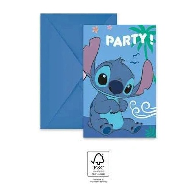 Procos Pozvánky s obálkami - Stitch 6 ks