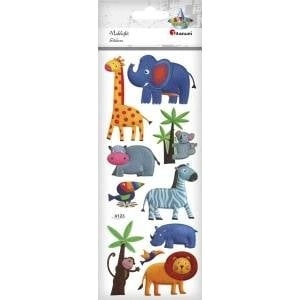 TITANUM Convex soft safari animal stickers 10pcs
