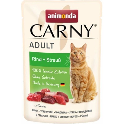 Carny Adult hovädzie a pštros 3 x 85 g