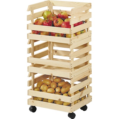 KESPER Stojan na ovocie a zeleninu s kolieskami, 80 x 37 x 30 cm KESPER 69581