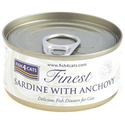 FISH4CATS Konzerva pre mačky Finest sardinka s ančovičkami 70g
