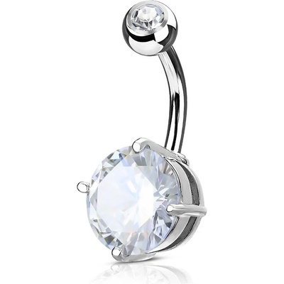Šperky4U piercing do pupíku čirý kámen WP01029-C