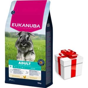 EUKANUBA за възрастни кучета от малки породи с пилешко месо 15 кг + безплатна изненада за кучето