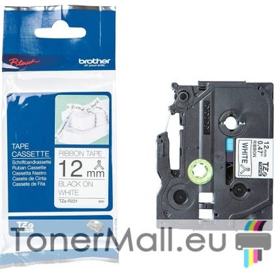 Brother Tape Black on White Brother TZE-R231