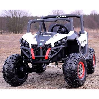 Joko elektrické autíčko Buggy 4x4 SuperStar nosnosť 40kg penové kolesá Dvojmiestne kožené sedadlo bielá