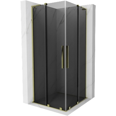 Mexen Velar L Duo плъзгаща се душ кабина 80 x 80 см, графит, златна - 871-080-080-02-43-50 (871-080-080-02-43-50)