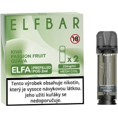 Elf Bar ELFA cartridge 2Pack Kiwi Passion Fruit Guava 20 mg