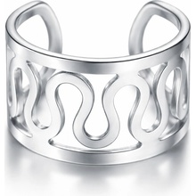 SARINES Elegantní stříbrný earcuff s vlnitým designem S1389