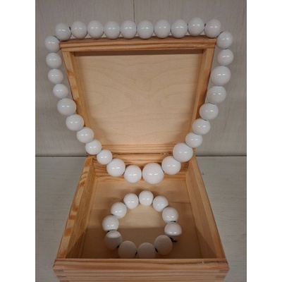 Dřevotéka Dřevěné korálky DRGA0987 bílé – Zboží Dáma