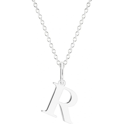 Gemmax Řetízek s písmenem „R“ bílé zlato GUSWN-43581-25841