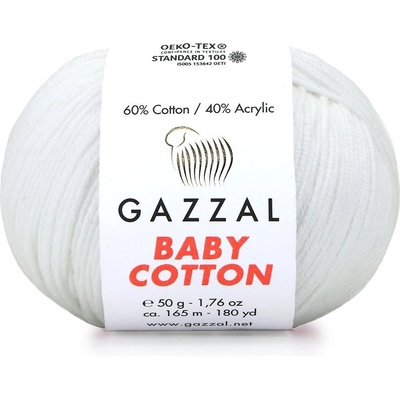 Gazzal Příze Baby cotton 3410 krémově bílá