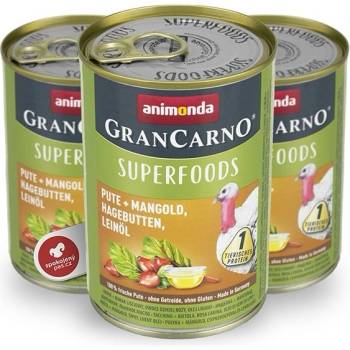 Animonda GranCarno Superfoods, morčacie mäso mangold, šípky ľanový olej 400 g