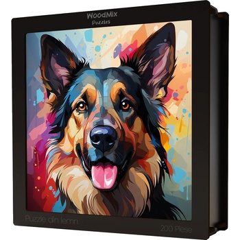 Image 1 of WoodMix Puzzles Дървен пъзел WoodMix, Кучета, 200 части - Немска овчарка (WM-D-0002)