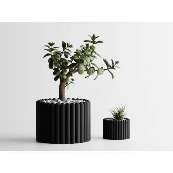 Image 1 of Кашпа Ancona Малка, 110x110xH80mm - Черна