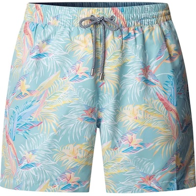 Faconnable Бански гащета Façonnable Tropical swimming shorts - Blue (Fanfare Green)