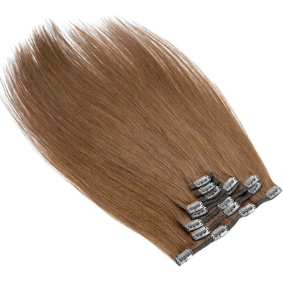 Clip in vlasy 40cm Remy pravé lidské AAA středně hnědé