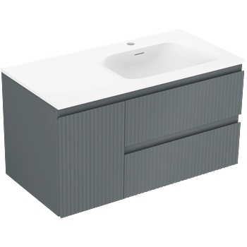 Mexen Rivel шкафче за баня 90 см с мивка Вела дясна, 2S, 1D, прорезано, (91A23-09047-3-BBFFF66-W23P01)