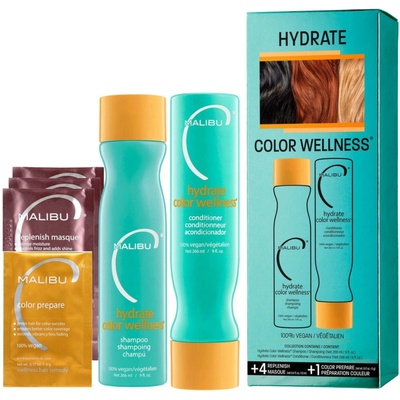 Malibu Color Wellness Collection šampon 266 ml + kondicioner 266 ml + 5 x wellness sáček dárková sada