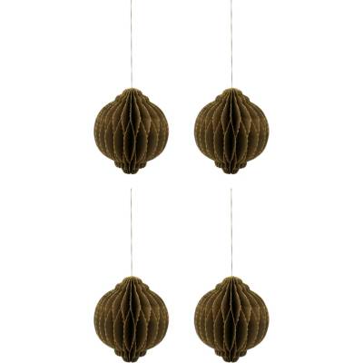 House Doctor Papírové vánoční ozdoby Alsta Brown Ø 8 cm – set 4 ks