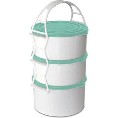PETRAplast Plastový jídlonosič 2x1,3 l + 1x1,7 l Barva: Bílá