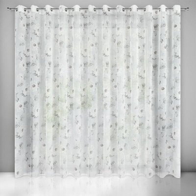 Takoy Záclona BESSY z matného etamínu s kvetinovým motívom-HF-388478 | 300 x 250 cm