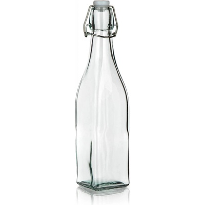 M.A.T. láhev s pákovým uzávěrem hranatá skleněná 500 ml