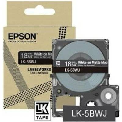 Epson LabelWorks LK-5BWJ - Bílá na matné černé - Role (1,8 cm x 8 m) 1 kazeta y závěsný box - pásková kazeta - pro LabelWorks LW-C410, LW-C610