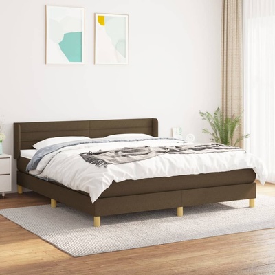 vidaXL 11461.3130364 Boxspring postel s matrací tmavě hnědá textil