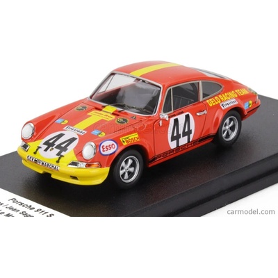 Trofeu Porsche 911s Coupe Team Gelo Racing N 44 24h Le Mans 1972 Georg Loos - Jean Sage - Franz Pesch Červená Žlutá 1:43